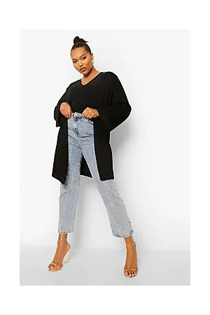 Boohoo Plus Crepe Kimono Sleeve Duster Coat