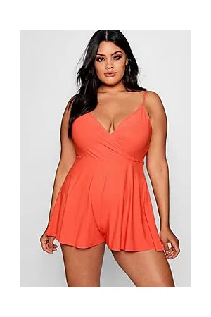 Boohoo Plus Wrap Front Flippy Playsuit