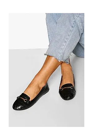 Boohoo Wide Fit Metal Trim Slipper Ballet Flats