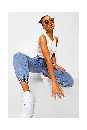 Boohoo Acid Wash Elasticated Cuff Joggers