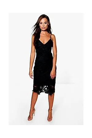 Boohoo Boutique Crochet Lace Strappy Midi Dress