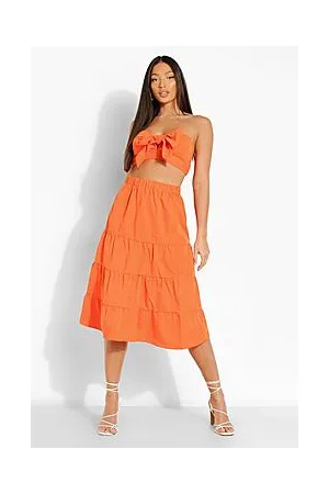 Boohoo Tall Bandeau And Tiered Maxi Co-Ord