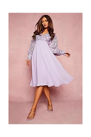 Boohoo Sequin Wrap Midi Skater Dress
