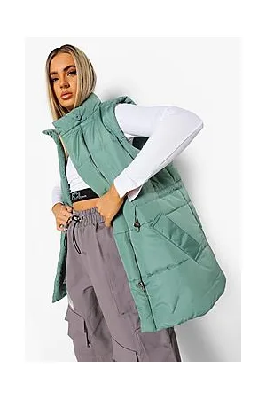 Boohoo Funnel Neck Waist Detail Gilet
