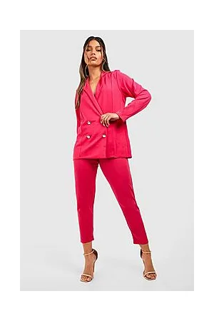 Boohoo Double Breasted Blazer And Trouser Suit Set