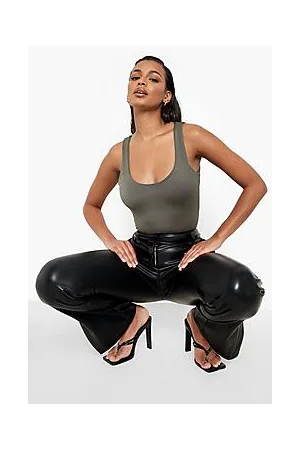 Boohoo Double Layer Scoop Neck Bodysuit