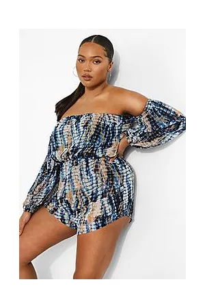 Boohoo Plus Tie Dye Beach Playsuit