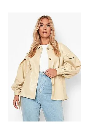 Boohoo Plus Volume Sleeve Faux Leather Jacket