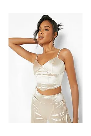 Boohoo Satin Structured Corset Top