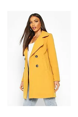Boohoo Double Breasted Collared Wool Look Coat