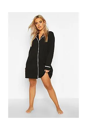 Boohoo Plus Button Through Night Shirt Dress