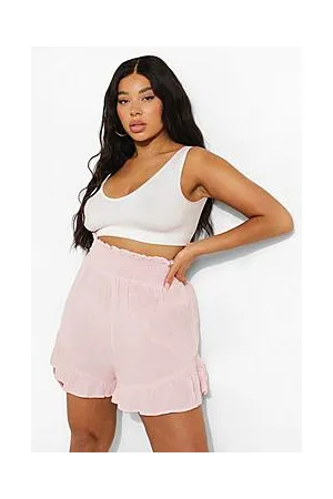 Boohoo Plus Cheesecloth Ruffle Flippy Shorts
