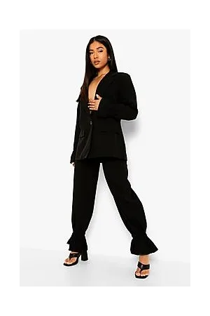 Boohoo Petite Ruched Cuff Detail Trouser Suit