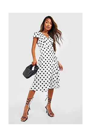Boohoo Boutique Polka Dot Wrap Dress