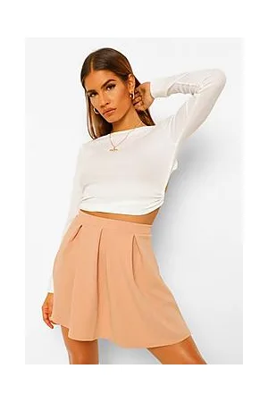 Boohoo Petite Box Pleat Skater Skirt