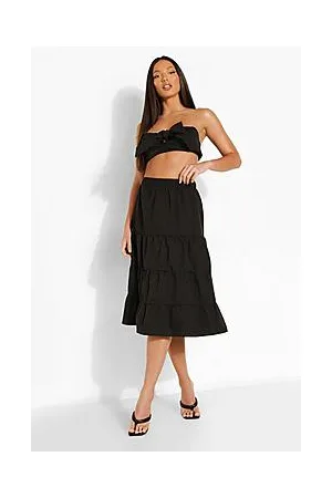 Boohoo Tall Bandeau And Tiered Maxi Co-Ord