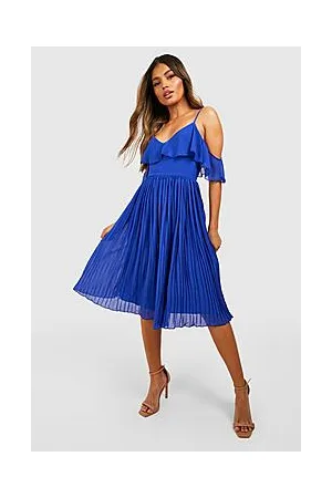 Boohoo Cold Shoulder Ruffle Midi Bridesmaid Dress