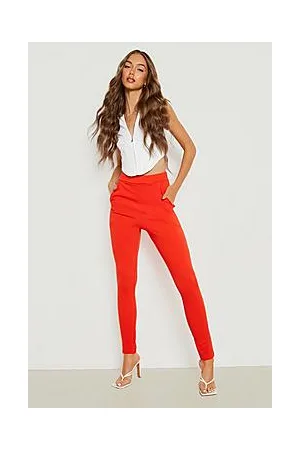 Boohoo Basics High Waisted Crepe Skinny Trousers