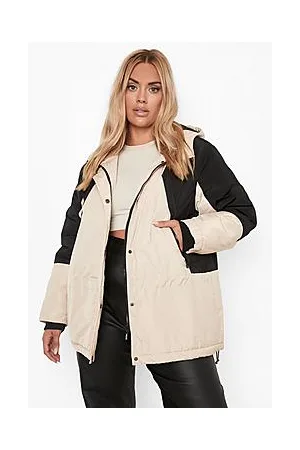 Boohoo Plus Arm Detail Hooded Parka Coat