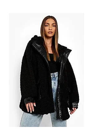Boohoo Teddy Faux Fur Hooded Parka