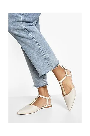 Boohoo Chain Detail Patent Pointed Ballerina