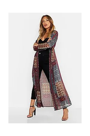 Boohoo Woven Paisley Longline Kimono