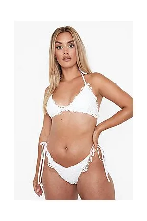 Boohoo Plus Bride V Neck Applique Tie Side Brief