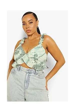 Boohoo Plus Tie Dye Ruffle Bralet
