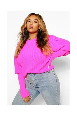 Boohoo Plus Puff Sleeve High Neck Jumper