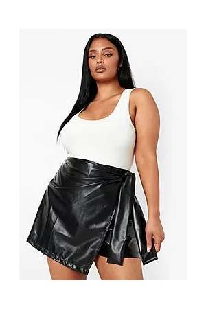 Boohoo Plus Pu Wrap Skort