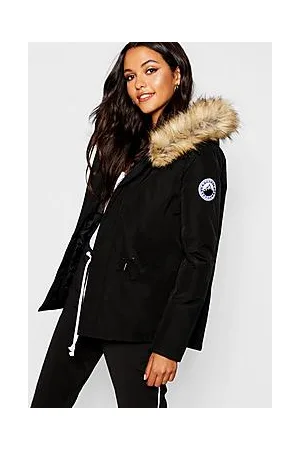 Boohoo Luxe Faux Fur Sporty Parka Coat