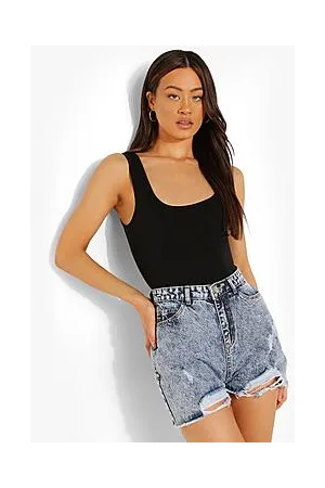 Boohoo High Waisted Ripped Denim Shorts