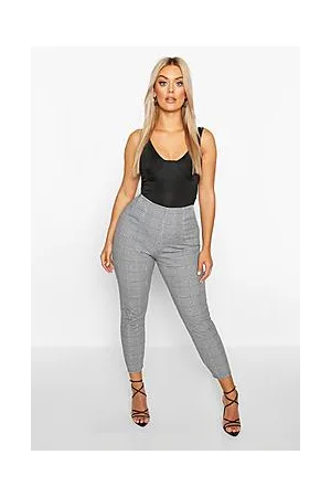 Boohoo Plus Dogtooth Check Skinny Trousers
