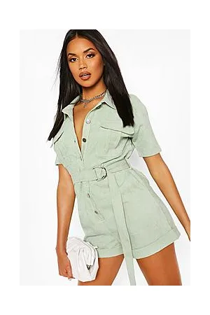 Boohoo Cord Utility Playsuit