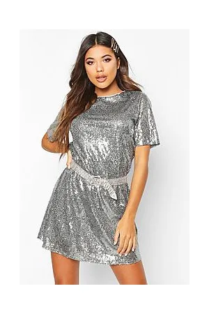 Boohoo Boutique Sequin T-Shirt Party Dress