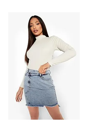 Boohoo Tall Extreme Distressed Denim Mini Skirt