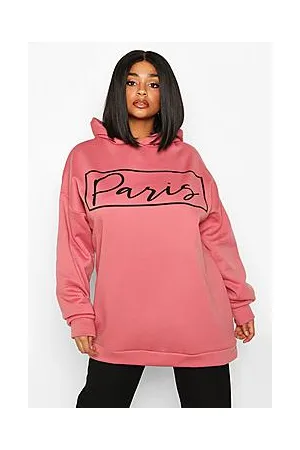 Boohoo Plus Paris Slogan Oversized Hoodie