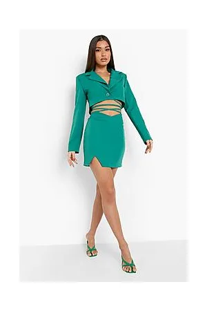 Boohoo V Waistband Side Split Mini Skirt