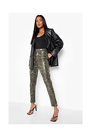 Boohoo Snake Leather Look Skinny Trouser
