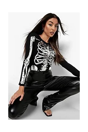 Boohoo Halloween Metallic Skeleton Bodysuit