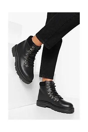 Boohoo Wide Fit Lace Up Hiker Boots
