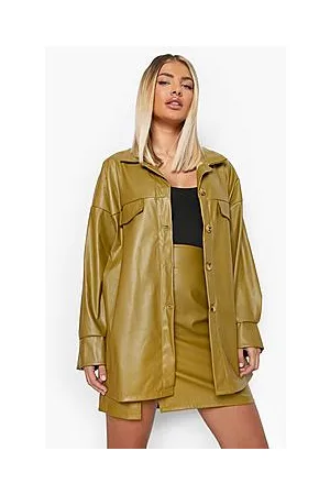 Boohoo Super Oversized Leather Look Shacket