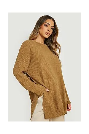 Boohoo Side Split Moss Stitch Tunic Jumper