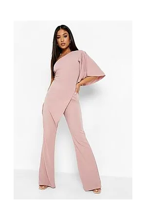 Boohoo Petite One Shoulder Wrap Jumpsuit