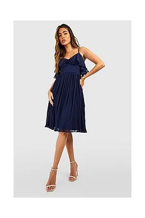 Boohoo Cold Shoulder Ruffle Midi Bridesmaid Dress