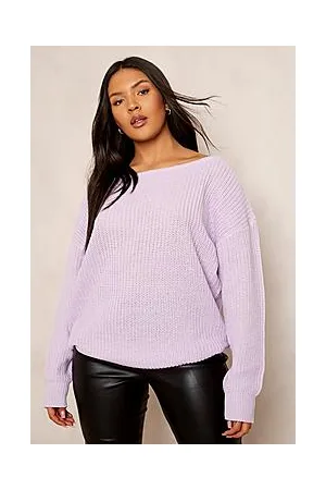 Boohoo Plus Slash Neck Oversized Jumper