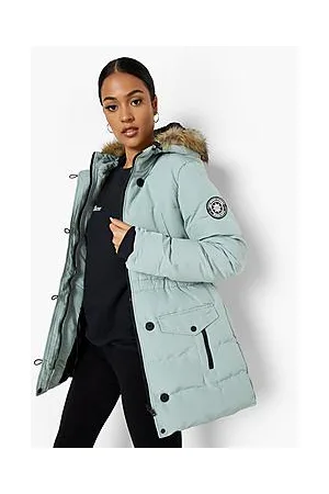 Boohoo Tall Luxe Mountaineering Faux Fur Parka Coat
