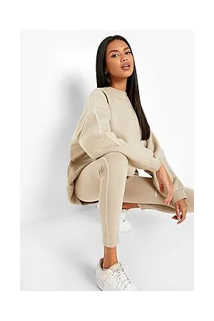 Boohoo Contrast Stitch Sweat And Legging Set