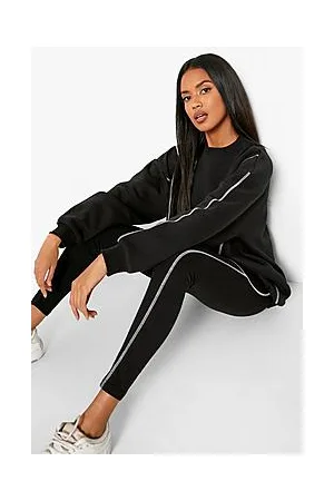 Boohoo Contrast Stitch Sweat And Legging Set