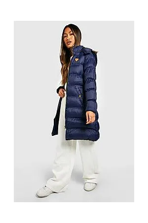 Boohoo Longline Padded Faux Fur Hooded Jacket